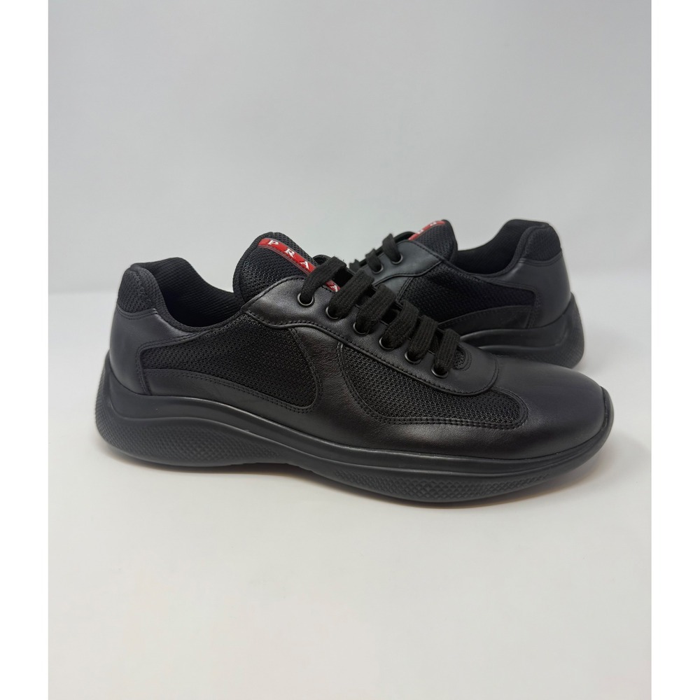 Prada Americas Cup Sneaker Leather Black Size 9 US 8 UK